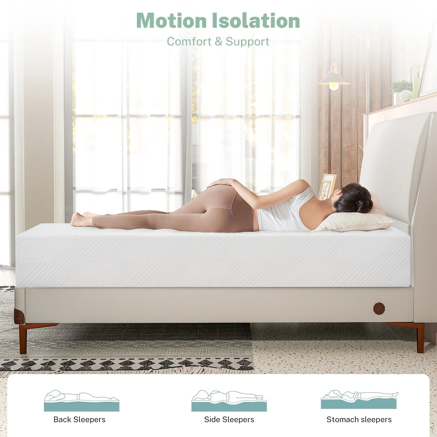 Sesslife 8" Memory Foam Mattress, Cooling Gel Green Tea Memory Foam Mattress for Sleep Support, Back Pain Relief, Twin Mattress in a Box, Medium Firm, CertiPUR-US Certified, Twin