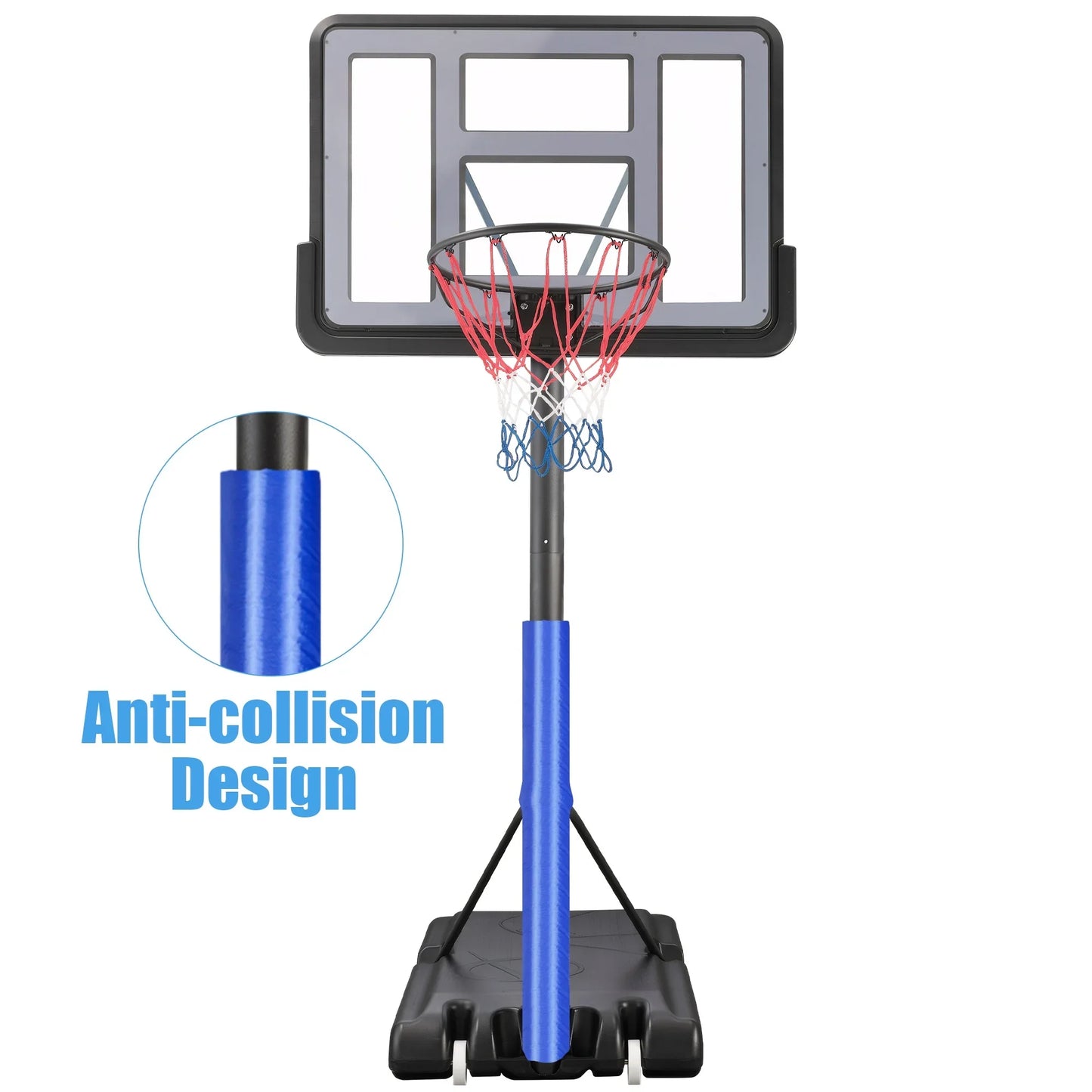 Portable Basketball Hoop Outdoor on Clearance, SEGMART Height Adjustable Swimming Pool Basketball Hoop Goal System with 44 inch PE Backboard for Kids Youth Adults Play in