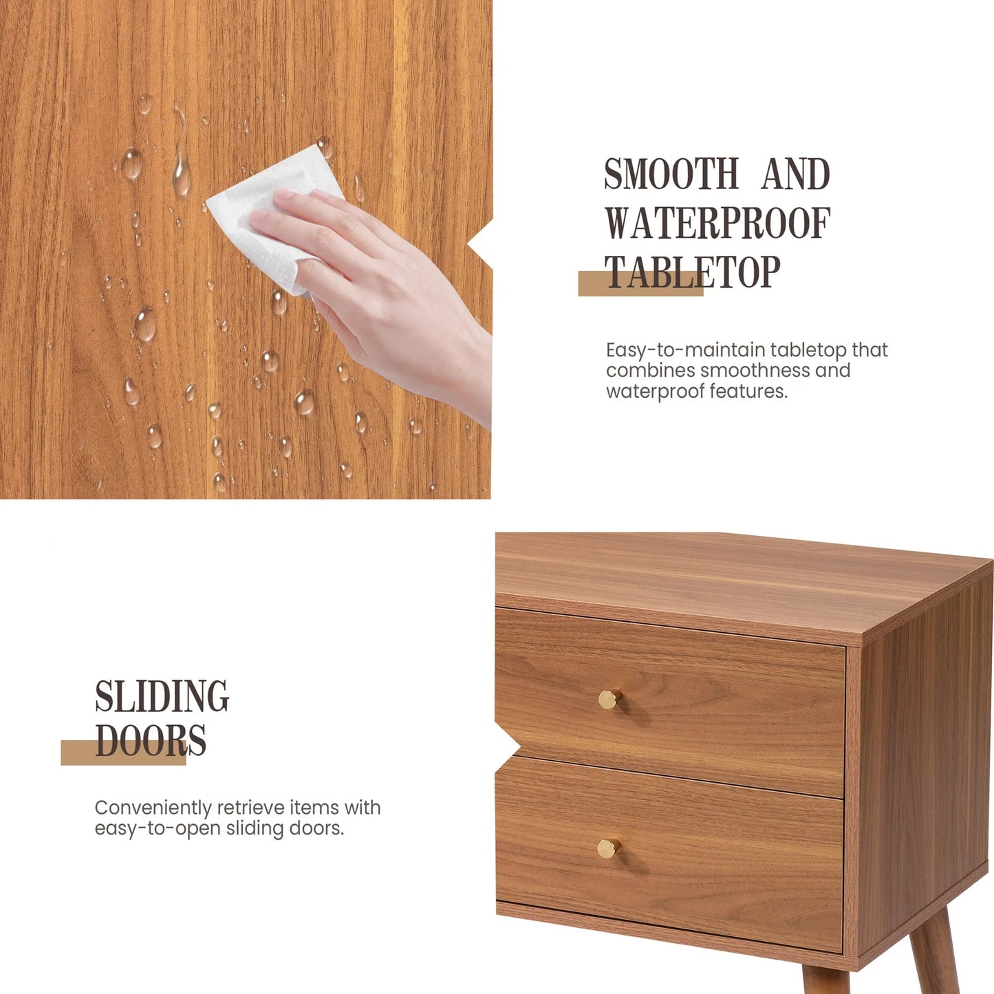 SESSLIFE Rattan TV Stand with Shelves & 2 Drawers, Rattan-inspired Media Console Table for TVs up to 70'',Entertainment Center, TV cabinet for Living room, Bedroom, Brown